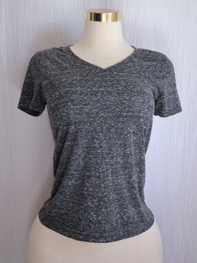 Jerzees Heathered Charcoal V-Neck Short Sleeve Tee